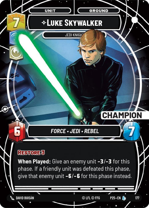 Image for Luke Skywalker - Jedi Knight (Champion) (175) [Sector and Regional Promos: Season 1] - Star Wars: Unlimited