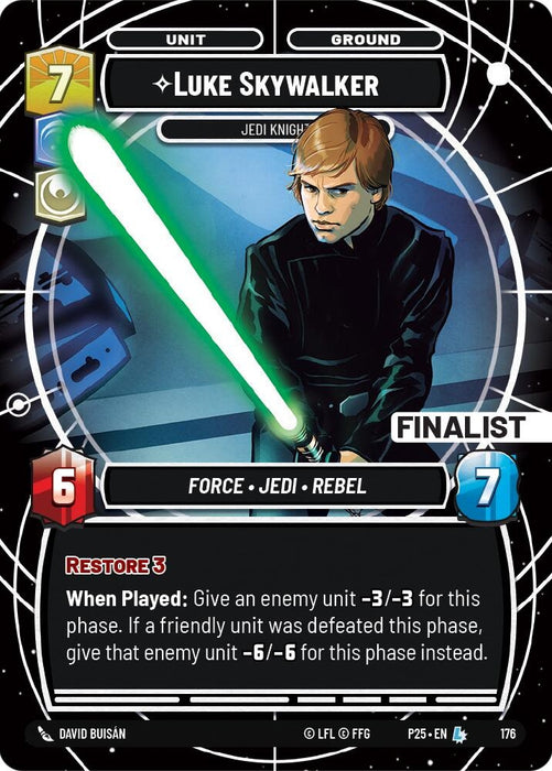 Image for Luke Skywalker - Jedi Knight (Finalist) (176) [Sector and Regional Promos: Season 1] - Star Wars: Unlimited