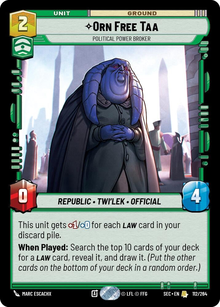 Image for Orn Free Taa - Political Power Broker (112/264) [Secrets of Power] - Star Wars: Unlimited