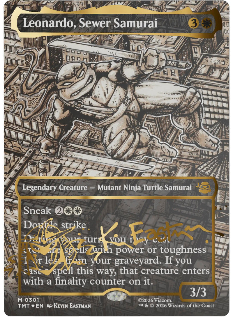 Image for Leonardo, Sewer Samurai (Borderless) (Gold-Stamped Signature) (301) - Magic: The Gathering