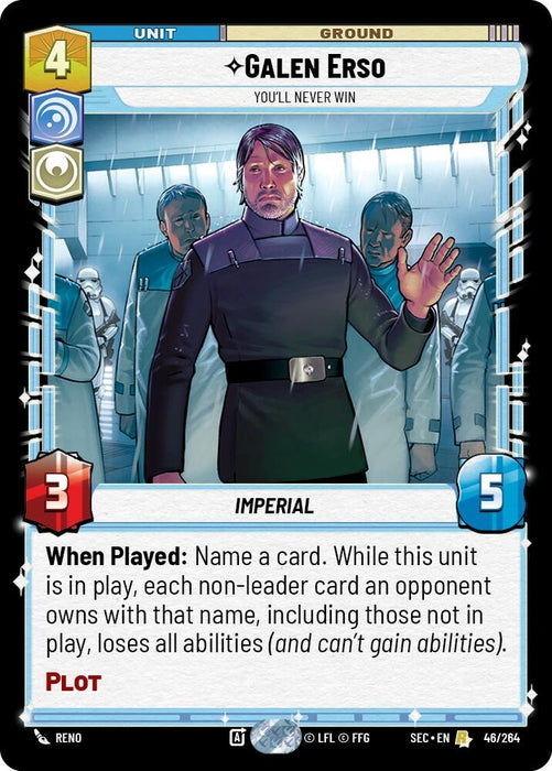Image for Galen Erso - You'll Never Win (46/264) [Secrets of Power] - Star Wars: Unlimited
