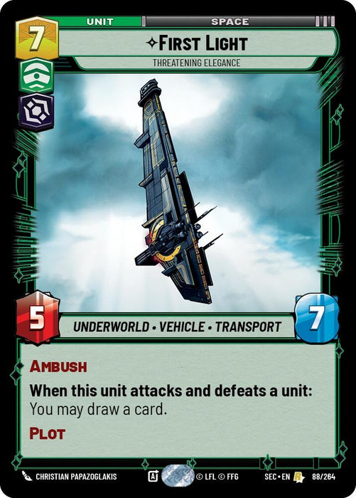 Image for First Light - Threatening Elegance (88/264) [Secrets of Power] - Star Wars: Unlimited