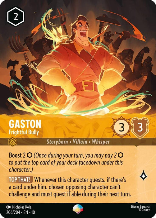 Image for Gaston - Frightful Bully (Epic) (206/204) [Whispers in the Well] - Disney Lorcana