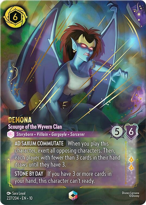 Image for Demona - Scourge of the Wyvern Clan (Enchanted) (227/204) [Whispers in the Well] - Disney Lorcana
