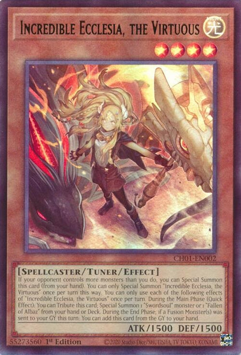 Image for Incredible Ecclesia, the Virtuous (CH01-EN002) [THE CHRONICLES DECK: The Fallen & The Virtuous (All-Foil Edition)] - YuGiOh