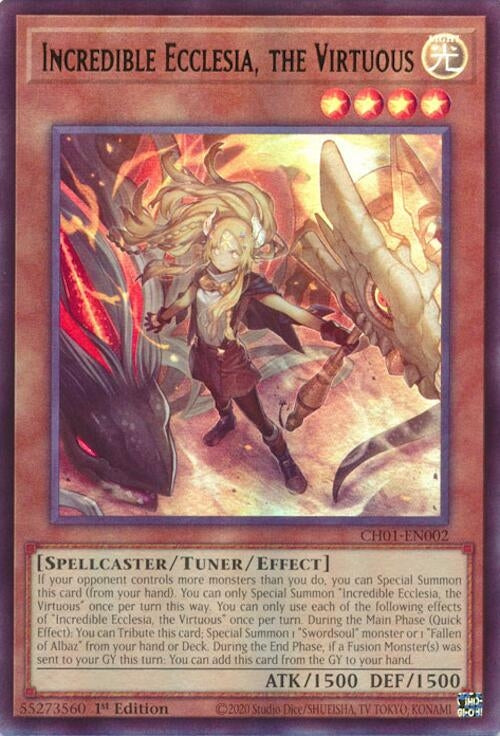 Image for Incredible Ecclesia, the Virtuous (CH01-EN002) [THE CHRONICLES DECK: The Fallen & The Virtuous (All-Foil Edition)] - YuGiOh
