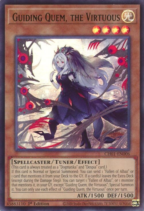 Image for Guiding Quem, the Virtuous (CH01-EN006) [THE CHRONICLES DECK: The Fallen & The Virtuous (All-Foil Edition)] - YuGiOh