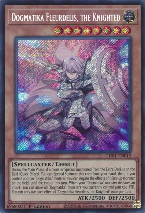 Image for Dogmatika Fleurdelis, the Knighted (Secret Rare) (CH01-EN015) [THE CHRONICLES DECK: The Fallen & The Virtuous (All-Foil Edition)] - YuGiOh