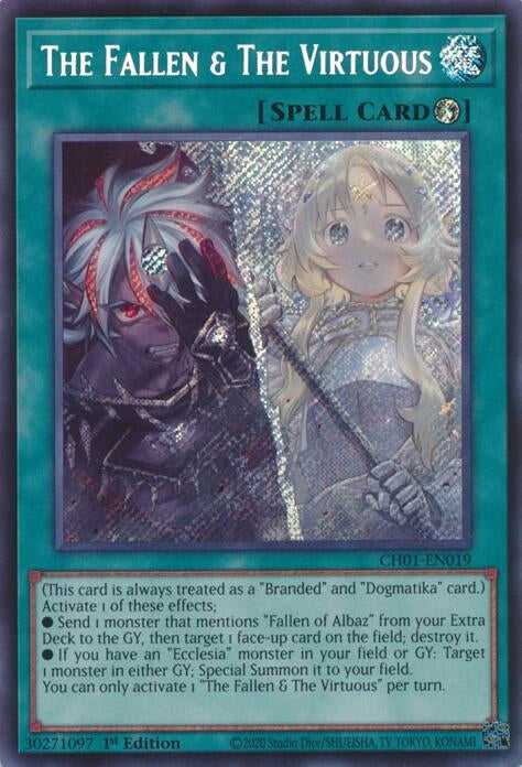 Image for The Fallen & The Virtuous (Secret Rare) (CH01-EN019) [THE CHRONICLES DECK: The Fallen & The Virtuous (All-Foil Edition)] - YuGiOh