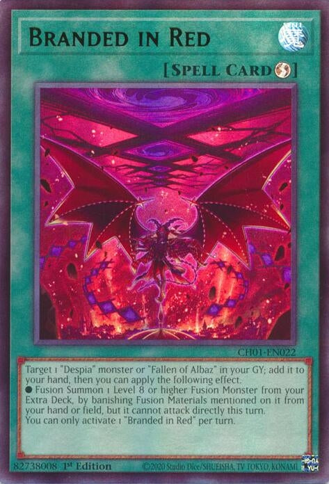 Image for Branded in Red (CH01-EN022) [THE CHRONICLES DECK: The Fallen & The Virtuous (All-Foil Edition)] - YuGiOh