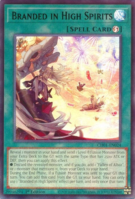 Image for Branded in High Spirits (CH01-EN024) [THE CHRONICLES DECK: The Fallen & The Virtuous (All-Foil Edition)] - YuGiOh