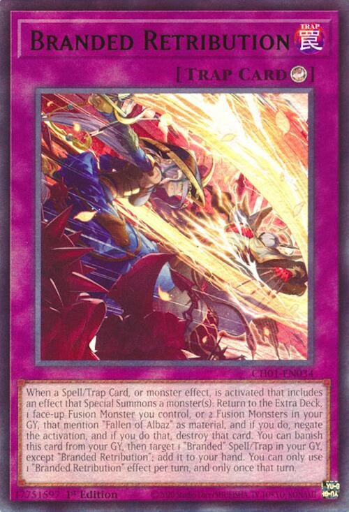 Image for Branded Retribution (CH01-EN034) [THE CHRONICLES DECK: The Fallen & The Virtuous (All-Foil Edition)] - YuGiOh