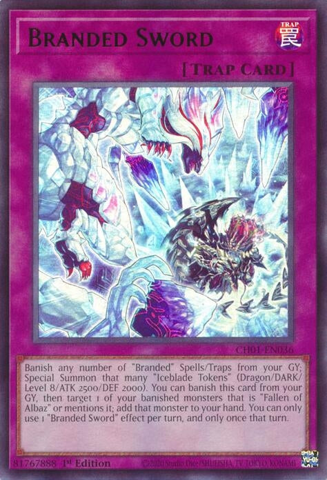 Image for Branded Sword (CH01-EN036) [THE CHRONICLES DECK: The Fallen & The Virtuous (All-Foil Edition)] - YuGiOh