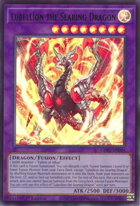 Image for Lubellion the Searing Dragon (CH01-EN044) [THE CHRONICLES DECK: The Fallen & The Virtuous (All-Foil Edition)] - YuGiOh