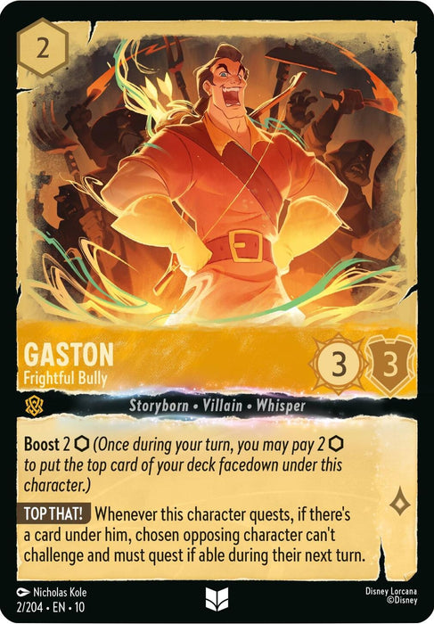 Image for Gaston - Frightful Bully (2/204) [Whispers in the Well] - Disney Lorcana