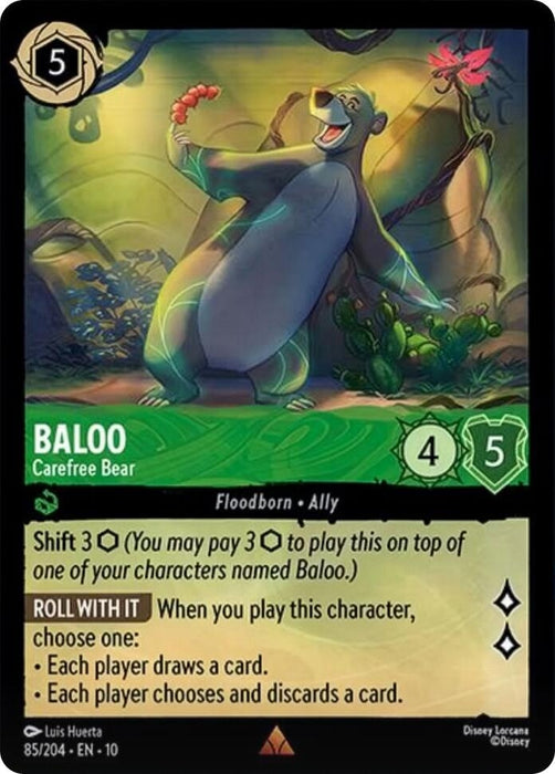 Image for Baloo - Carefree Bear (85/204) [Whispers in the Well] - Disney Lorcana