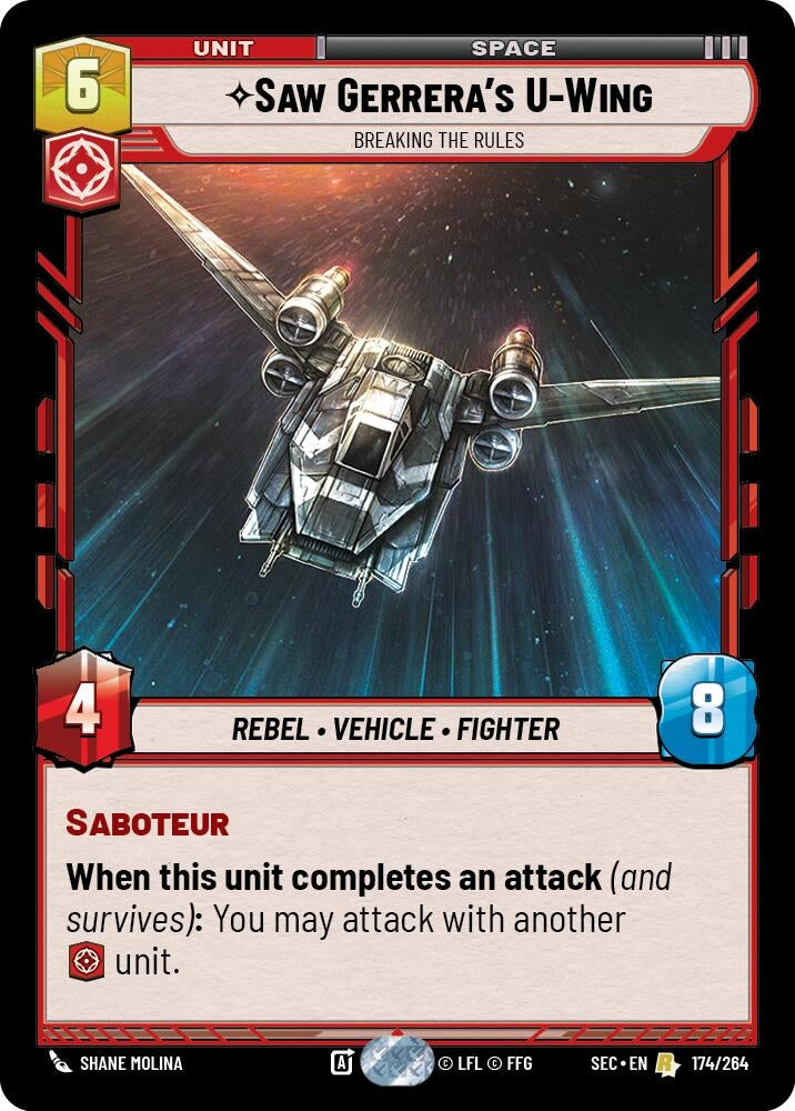 Image for Saw Gerrera's U-Wing - Breaking the Rules (174/264) [Secrets of Power] - Star Wars: Unlimited