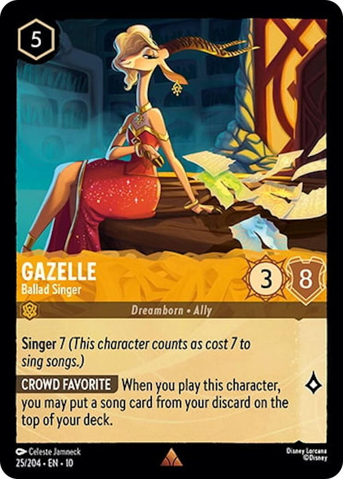 Image for Gazelle - Ballad Singer (25/204) [Whispers in the Well] - Disney Lorcana