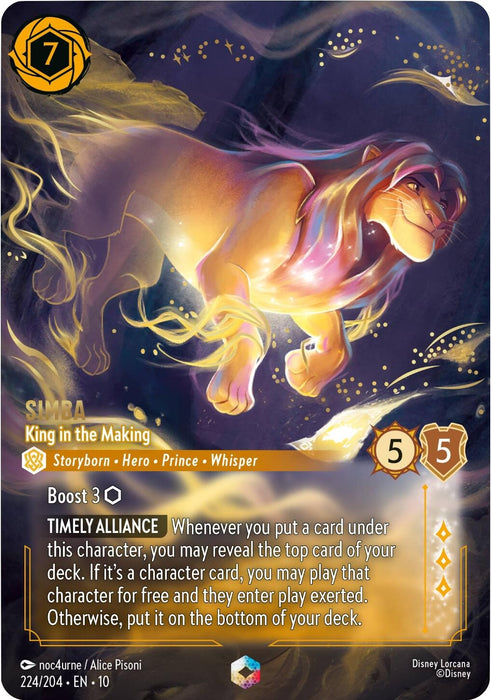 Image for Simba - King in the Making (Enchanted) (224/204) [Whispers in the Well] - Disney Lorcana
