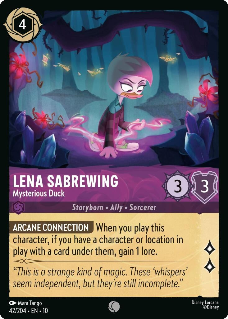 Image for Lena Sabrewing - Mysterious Duck (42/204) [Whispers in the Well] - Disney Lorcana