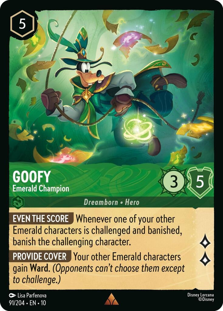 Image for Goofy - Emerald Champion (91/204) [Whispers in the Well] - Disney Lorcana