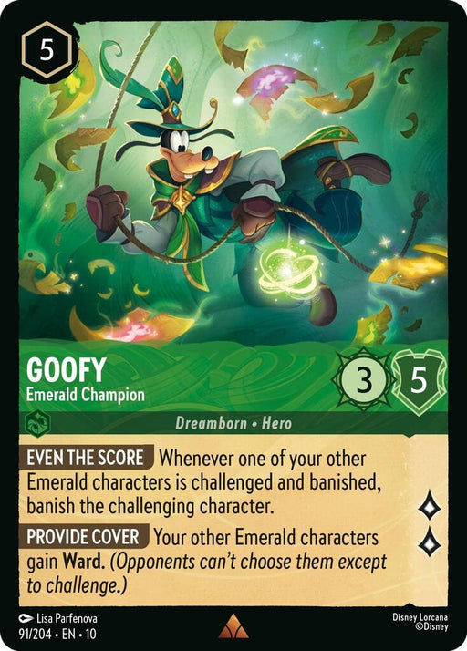 Image for Goofy - Emerald Champion (91/204) [Whispers in the Well] - Disney Lorcana