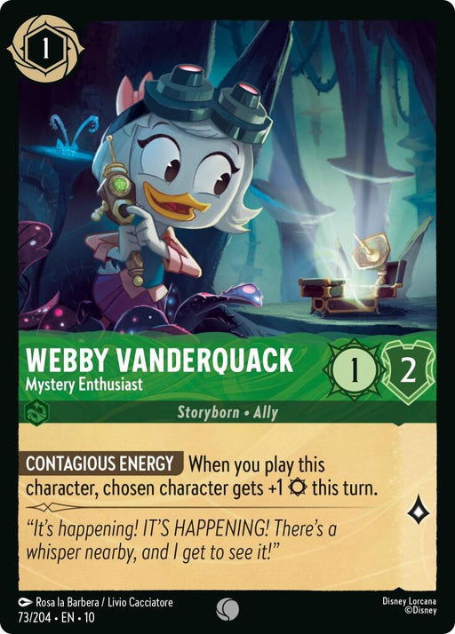 Image for Webby Vanderquack - Mystery Enthusiast (73/204) [Whispers in the Well] - Disney Lorcana