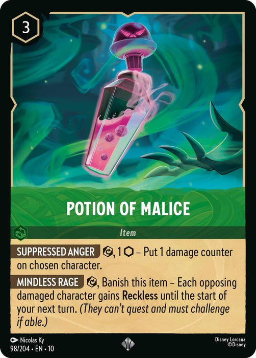 Image for Potion of Malice (98/204) [Whispers in the Well] - Disney Lorcana