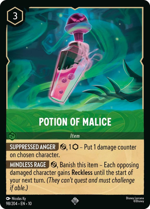 Image for Potion of Malice (98/204) [Whispers in the Well] - Disney Lorcana