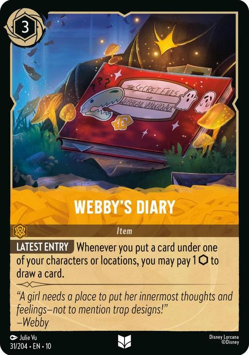 Image for Webby's Diary (31/204) [Whispers in the Well] - Disney Lorcana