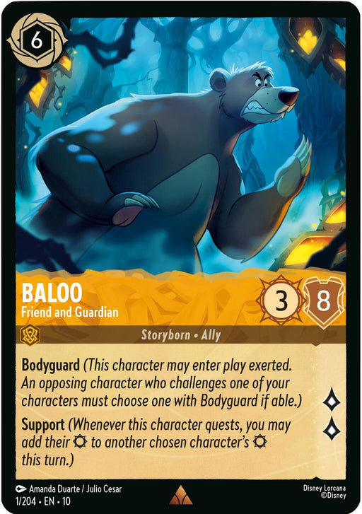 Image for Baloo - Friend and Guardian (1/204) [Whispers in the Well] - Disney Lorcana