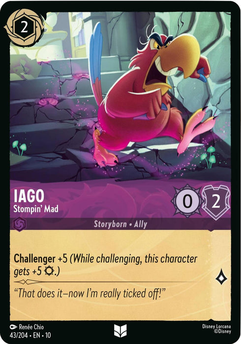 Image for Iago - Stompin' Mad (43/204) [Whispers in the Well] - Disney Lorcana