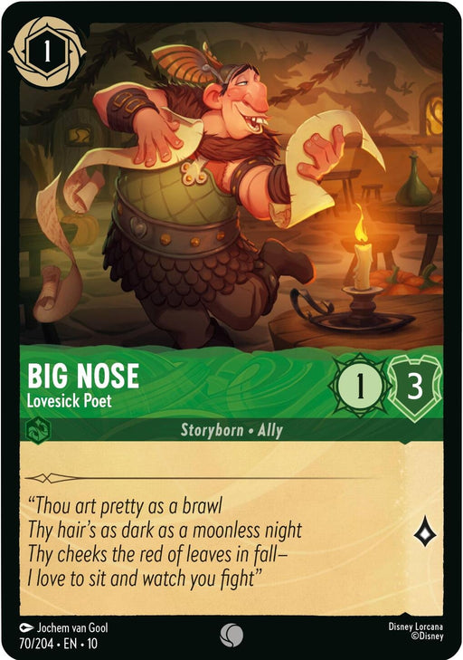 Image for Big Nose - Lovesick Poet (70/204) [Whispers in the Well] - Disney Lorcana