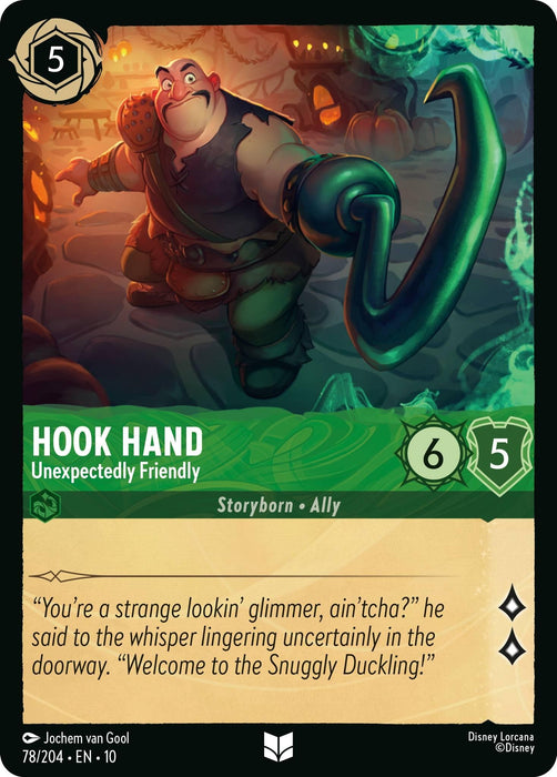 Image for Hook Hand - Unexpectedly Friendly (78/204) [Whispers in the Well] - Disney Lorcana