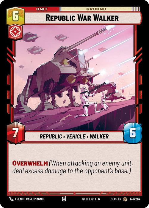 Image for Republic War Walker (173/264) [Secrets of Power] - Star Wars: Unlimited