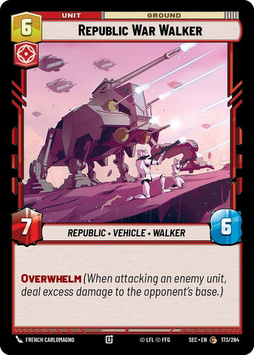 Image for Republic War Walker (173/264) [Secrets of Power] - Star Wars: Unlimited