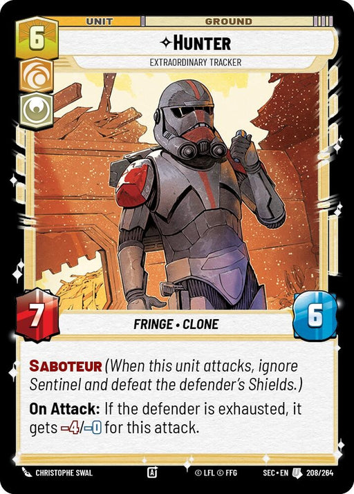 Image for Hunter - Extraordinary Tracker (208/264) [Secrets of Power] - Star Wars: Unlimited