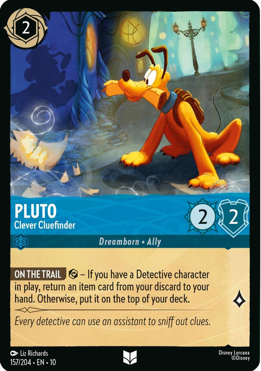 Image for Pluto - Clever Cluefinder (157/204) [Whispers in the Well] - Disney Lorcana