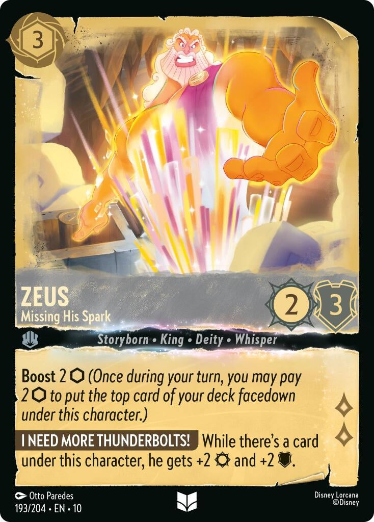 Image for Zeus - Missing His Spark (193/204) [Whispers in the Well] - Disney Lorcana