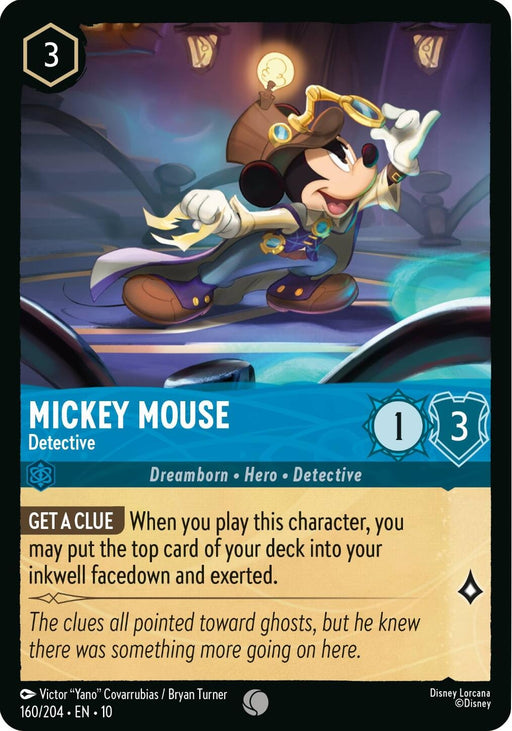 Image for Mickey Mouse - Detective (160/204) [Whispers in the Well] - Disney Lorcana