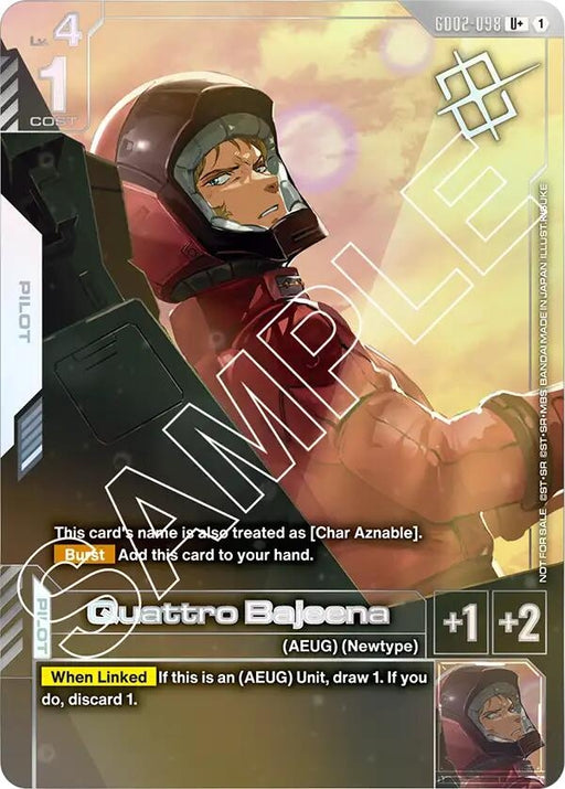 Image for Quattro Bajeena (Store Tournament Winner Pack 02) (GD02-098) [Gundam Promotional Cards] - Gundam Card Game