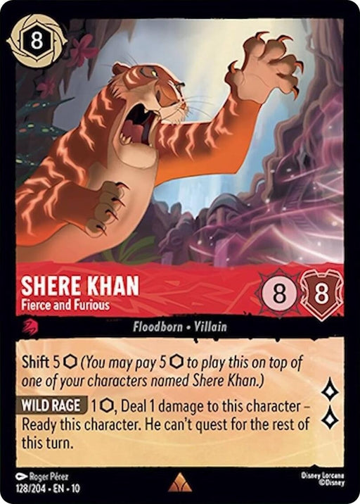 Image for Shere Khan - Fierce and Furious (128/204) [Whispers in the Well] - Disney Lorcana