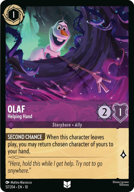 Image for Olaf - Helping Hand (57/204) [Whispers in the Well] - Disney Lorcana