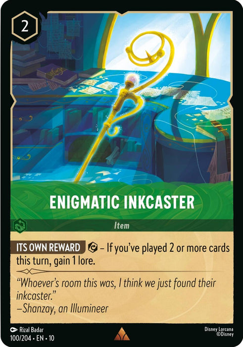 Image for Enigmatic Inkcaster (100/204) [Whispers in the Well] - Disney Lorcana