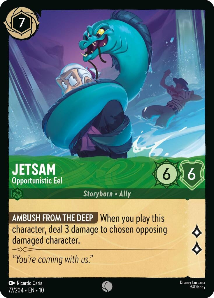 Image for Jetsam - Opportunistic Eel (77/204) [Whispers in the Well] - Disney Lorcana