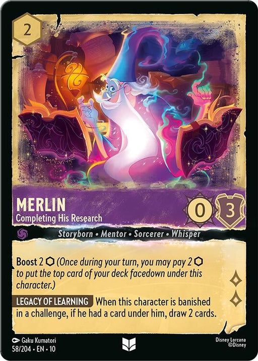 Image for Merlin - Completing His Research (58/204) [Whispers in the Well] - Disney Lorcana