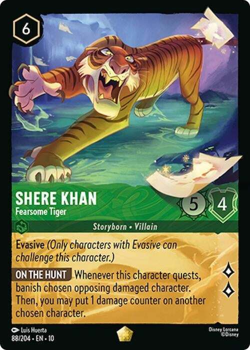 Image for Shere Khan - Fearsome Tiger (88/204) [Whispers in the Well] - Disney Lorcana