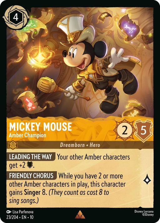 Image for Mickey Mouse - Amber Champion (23/204) [Whispers in the Well] - Disney Lorcana