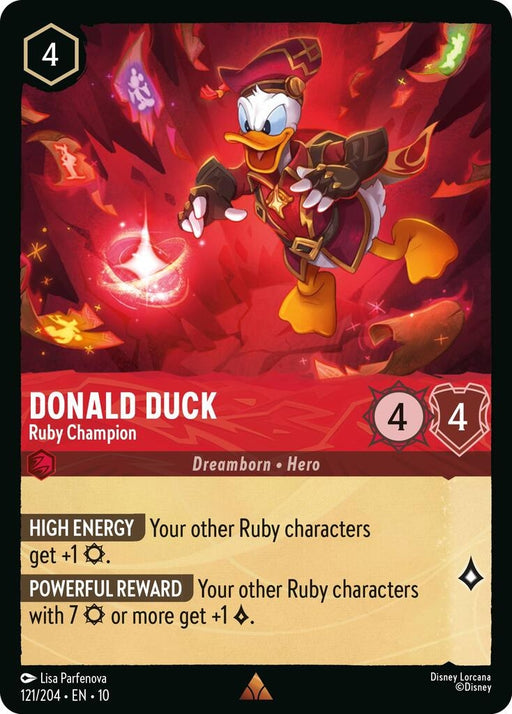Image for Donald Duck - Ruby Champion (121/204) [Whispers in the Well] - Disney Lorcana