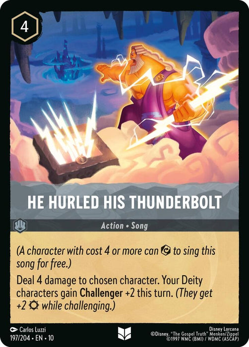 Image for He Hurled His Thunderbolt (197/204) [Whispers in the Well] - Disney Lorcana